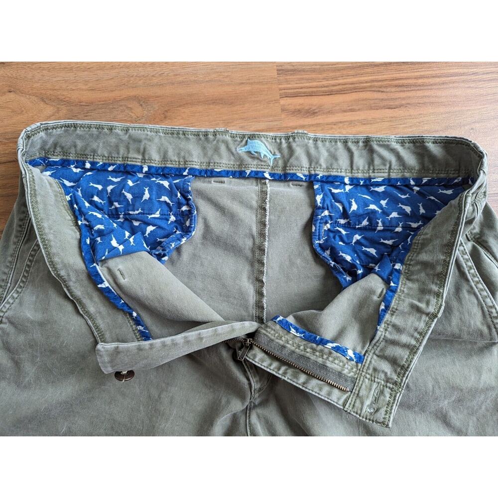 TOMMY BAHAMA BORACAY 10" INCH SHORTS MENS 40 Army Green STRETCH Chino C3 - Picture 4 of 12